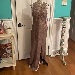 Nightway taupe dress size 10